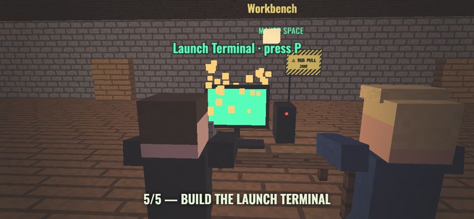 The Launch Terminal snapping together on the workbench